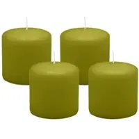 Kopschitz Kerzen 4er Set Adventskranzkerzen Scottish Grün Ø 60 x 80 mm