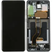 Samsung LCD Display mit Rahmen für Galaxy S20+ G985F, Galaxy S20+ 5G G986F, Cosmic Black