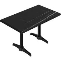 GGM Möbel WBC | Bistro Außen Tisch | B: T: H: 120 x 70 x 80,5 cm | Schwarz Marmor / Schwarz | Rechteckig | Zusatzgewicht