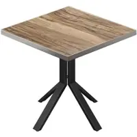 GGM Möbel BE | Bistro Tisch | 70 x 70 x 74,5 cm | Quadratisch | Edelstahl Rand | Sheesham / Schwarz