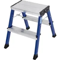 Krause MONTO Doppel-KlappTritt Rolly 2x2, Arbeitshöhe 2,45 m, Steighöhe 0,45 m,Blau