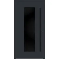 Haustuerenland.de Aluminium Haustür RC2 "BENJA" 90 mm BLACKLINE Anthrazit RAL 7016 innen öffnend DIN rechts