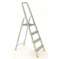 Proregal Metal Single Giraffe Einseitige-Aluminium-Bügelleiter | 4 Stufen | 148cm hoch | Leiter, Trittleiter, Stufenleiter, Stehleiter, Haushaltsleiter
