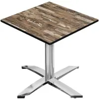 GGM Möbel CPTG | Bistro Tisch | B:T:H 60 x 60 x 76 cm | Vintage Old / Aluminium | Klappbar/ Zusatzgewicht