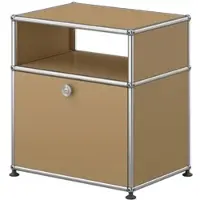 USM United Soft USM Haller Nachttisch, mit einer Klapptür und einem Zwischentablar Beige
