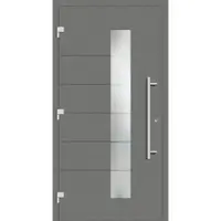Haustuerenland.de Haustür "GESINE" 79 mm RC3 Graualuminium RAL 9007 außen öffnend DIN links