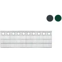 Meingartenversand.de Drahtzaun 6/5/6 - grün (RAL 6005) - 250 cm Länge x 120 cm Höhe - Zaunmatten für den Garten & Vorgarten - Schmuckmatten mit Kreisen