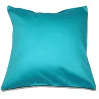 Kinzler Baumwoll-Satin Kissenhülle Uni 2x 40/40 cm, Farbe aqua