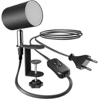 Ledscom.de Klemmleuchte WAIKA, Schalter, schwarz matt, inkl. LED GU10 Lampe, 3-Stufen Dimmen: max. 500lm warmweiß