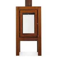 RB73 Quaruba Terrassenkamin Corten-Stahl Ohne Rollen XXL 4 Seiten Glas