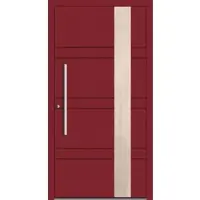 Haustuerenland.de SCHÜCO ADS 75.SI Haustür Aluminium "MAXI" Purpurrot RAL 3004 beidseitig innen öffnend DIN links