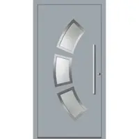 Haustuerenland.de Aluminium Haustür nach Maß "BELLA" 60 mm RC2 Fenstergrau RAL 7040 beidseitig innen öffnend DIN rechts