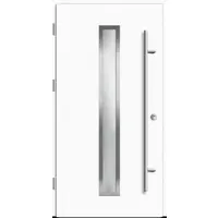 Haustuerenland.de Aluminium Haustür "AURORA" 68 mm Weiß RAL 9016 beidseitig außen öffnend DIN links