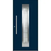 Haustuerenland.de Aluminium Haustür "FIONA" 78 mm RC2 Stahlblau RAL 5011 beidseitig innen öffnend DIN links
