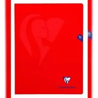 Clairefontaine 10x Heft Mimesys, 24x32 cm, 48 Blatt 90g, französische Lineatur Seyès, Einband aus Polypropylen - Rot 333361C
