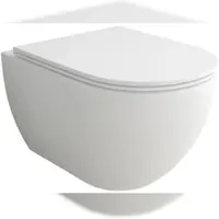 Alpenberger Toilette Spülrandlos Hänge-WC | Keramik Wand-WC mit Nanobeschichtung | Soft-Close WC Sitz | Rimless Tiefspül Klo Bad Gäste-WC Made In EU