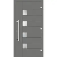 Haustuerenland.de Haustür RC3 "HENRIKE" 79 mm Graualuminium RAL 9007 außen öffnend DIN rechts