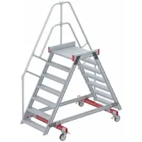 Euroline 512 mobiler Überstieg 60° Stufenausführung Alu gerieft Stufenbreite 800mm 7 Stufen