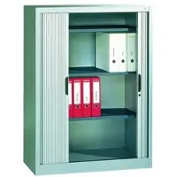 C+P Rollladenschrank Omnispace, 3 OH, abschließbar, B 1000 x T 420 x H 1345 mm, Stahl/Kunststoff, lichtgrau