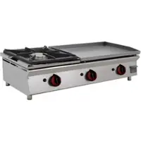 EURAST - Platte-frytop fe 6 mm gas glatte arbeitsplatte mit 1 brenner - 1005x450x240 mm - 11,8 Kw - 44036P00