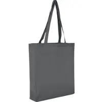 TEXXILLA 10er Pack Baumwolltasche - OEKO-TEX 100 zertifiziert | mit zwei langen Henkeln, Boden- und Seitenfalte | 38x42cm | Jutebeutel | Einkaufstasche | unbedruckt, stahlgrau, 10 Stück