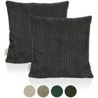 Lycce 2er Set Kissenbezug aus trendigem Cordstoff (40 x 40 cm)