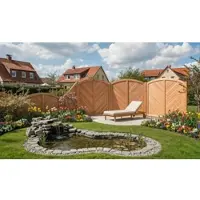 Meingartenversand.de Zaunfeld Hochbogen Douglasie Bern Massiv – Sichtschutzzaun aus Douglasienholz, naturbelassen – Hochbogen Form – Zaun für Garten & Terrasse