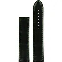 Certina - Leder Ds 2 Lederband Schwarz+gruen 21/20mm, Ohne Schnalle C610018592 - alligator-prägung,rind,schwarz