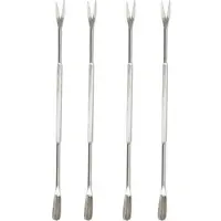 WDMT 4-teiliges RVS Shellfish Scraper Set ‚Äì Doppelseitiges Meeresfrüchte-Besteck ‚Äì Silber
