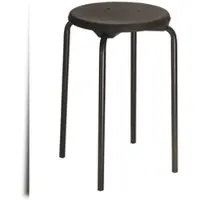 Proregal Stapelhocker Oakland High | HxØ 58x35cm | Tragfähigkeit 110kg | Polyurethane-Sitz | Stahlfüße | Schwarz/Schwarz