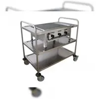 ChattenGlut Mobile Arbeitsstation mit 3-flammig 13,5kW Edelstahlbrenner für Flüssiggas mit Rost 1080x680x1015