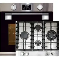 Kaiser Herd-set ,Elektro Pyrolyse Backofen EH 6337+KG 6364 Turbo Gaskochfeld 60 cm