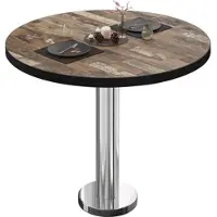 GGM Möbel BML | Bistrotisch | Ø:H 70 x 75 cm | Vintage Old / Edelstahl | Rund | Schwarzer Rand
