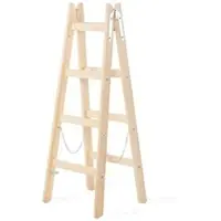 Proregal Wood Double Giraffe Holz-Sprossen-Stehleiter | 2x5 Sprossen | 163cm hoch | Leiter, Trittleiter, Bockleiter, Sprossen-Doppellleiter