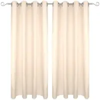 Bestgoodies Dekoschal Ellen Ösen Blickdicht 2er Pack - 140x145 cm Beige