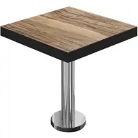 GGM Möbel BML | Bistro Tisch | 70 x 70 x 77 cm | Quadratisch | Schwarzer Rand | Sheesham / Edelstahl