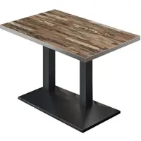 GGM Möbel BPA | Bistro Tisch | 130 x 80 x 78,5 cm | Rechteckig | Edelstahl Rand | Vintage Old / Schwarz