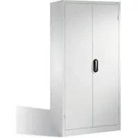 C+P Schwerlastschrank mit Drehtüren, 3 Böden und 3 Schübe, H1950xB930xT600mm Front Lichtgrau Korpus Lichtgrau