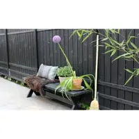 Meingartenversand.de Lamellenzaun Rustik - Sichtschutzzaun aus Kiefer & Fichte, Schwarz – rustikaler Zaun in 180 x 138 cm – Holzzaun für Garten & Terrasse