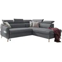 Miuform Sweet Harmony - Ecksofa mit Bettfunktion und Bettkasten L-FORM RECHTS - 253x208cm - Grau - Sofa Schlafsofa Couch