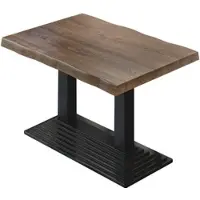 GGM Möbel PPY | Bistro Baumkanten Tisch | Rechteckig | 130 x 80 x 81 cm | Walnuß / Schwarz