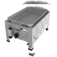 ChattenGlut Professional Gastrobräter, 1 Brenner 4,5 kW, Stahlpfanne, Gewerberegler mit Schlauchbruchsicherung, B 340 x T 530 x H 270 mm, Tischgerät