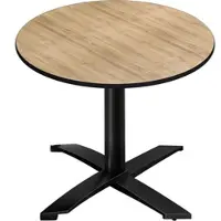GGM Möbel CPTG | Bistro Tisch | Ø:H 70 x 76 cm | Eiche / Aluminium Schwarz | Zusatzgewicht