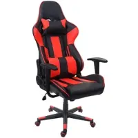 Proregal Bürostuhl | HxBxT 136x67x69 cm | Sitzhöhe 46cm | Kunstleder | Schwarz/Rot | Schreibtischstuhl Gamingstuhl Chefsessel Drehstuhl
