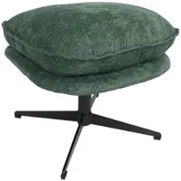 Mendler Hocker mit Polster HWC-P32, Sitz-/Fußhocker Fußablage Ottomane Stoff/Textil Chenille (370 g/m2) ~ grün