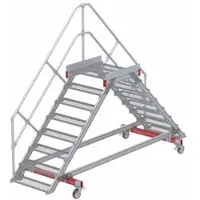 Euroline 512 mobiler Überstieg 45° Stufenausführung Stahl Gitterrost Stufenbreite 800mm 8 Stufen