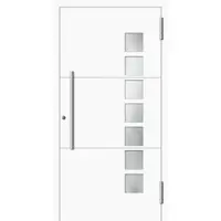 Haustuerenland.de Aluminium Haustür RC2 "JOYCE" 78 mm Weiß RAL 9016 beidseitig außen öffnend DIN rechts
