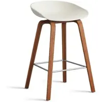 HAY - About A Stool AAS 32 H 65 cm, Walnuss lackiert / Edelstahl / melange cream 2.0 (Filzgleiter)