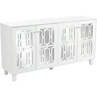 Merax Sideboard mit Spiegelelementen und geometrischem Trellis-Muster, Kommode mit Spiegelfront, Anrichte mit großem Stauraum