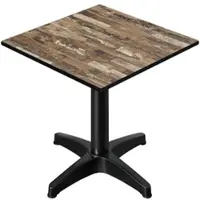 GGM Möbel CPBL | HPL Bistro Tisch | B:T:H 70 x 70 x 78 cm | Vintage Old / Aluminium | Klappbar + Zusatzgewicht | Quadratisch